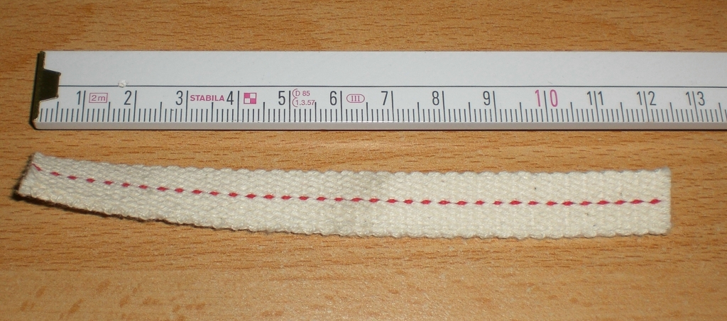Flachdocht Baumwolle 12,5 mm